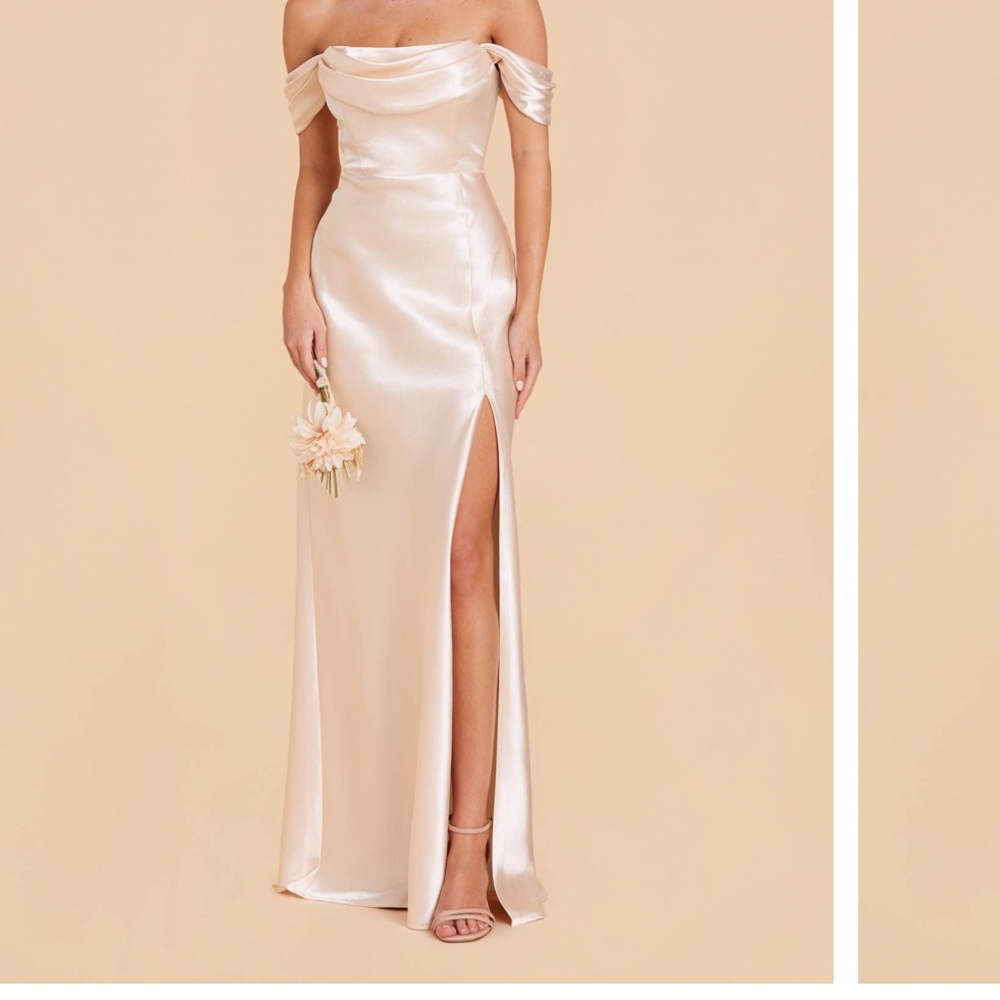 Shiny Satin Champagne Mia Dress